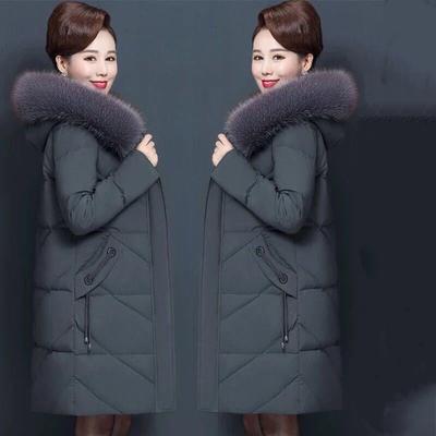 Пуховая куртка для людей среднего и пожилого возраста, куртка для мам, женская куртка средней длины, утяжеленная, для увеличения веса, толстая, стеганая куртка