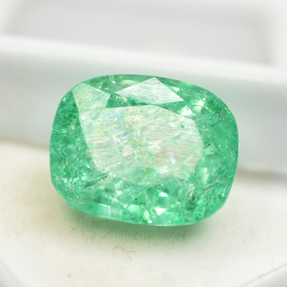 STUNNING Natural EMERALD Green Cushion Cut 14.55 Ct Loose Gemstone