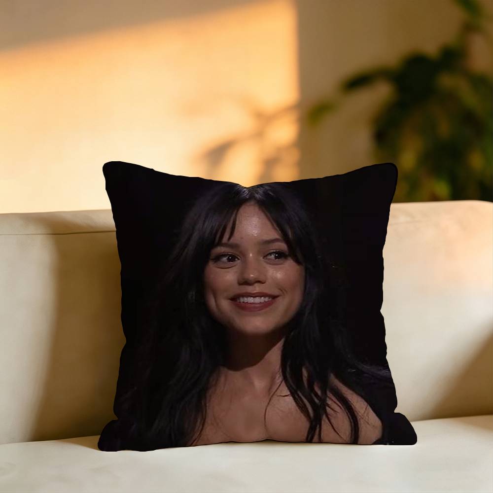 Popular Actor JJenna OOrtega Square DoubleSided printed Pillow Case Bedroom Bedside Pillow Sofa Cushion Cover