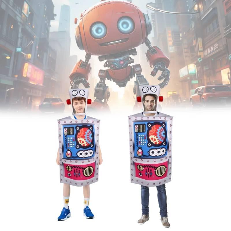 Halloween Costume Robot Creative Polyester Cosplay Wear Adults Kid Parties Theme