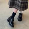 Sheepskin Version~ Versatile Round Head British Style Loafers, Deep Mouth One Pedal Bow, Leather Thick Heel Small Leather Shoes for Women