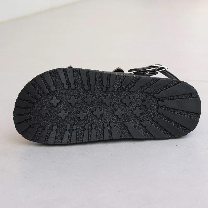 Мода 2025 Обувь больших размеров Женская с открытым носком Женские сандалии Платформа Повседневные сандалии Женские С круглым носком Ремешок с пряжкой Обувь на среднем каблуке Женская