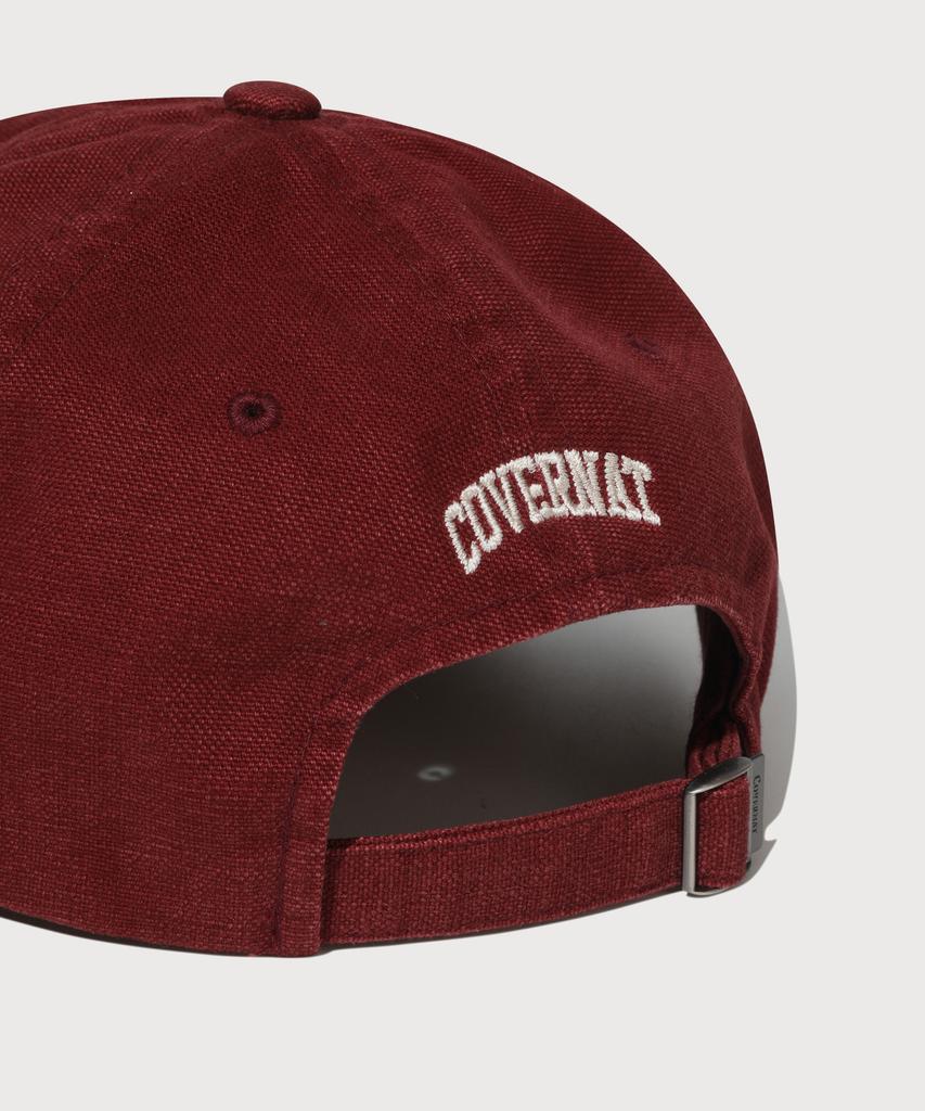 COVERNAT Кепка-шестиклинка Oxford Washed с логотипом C, цвет бордовый