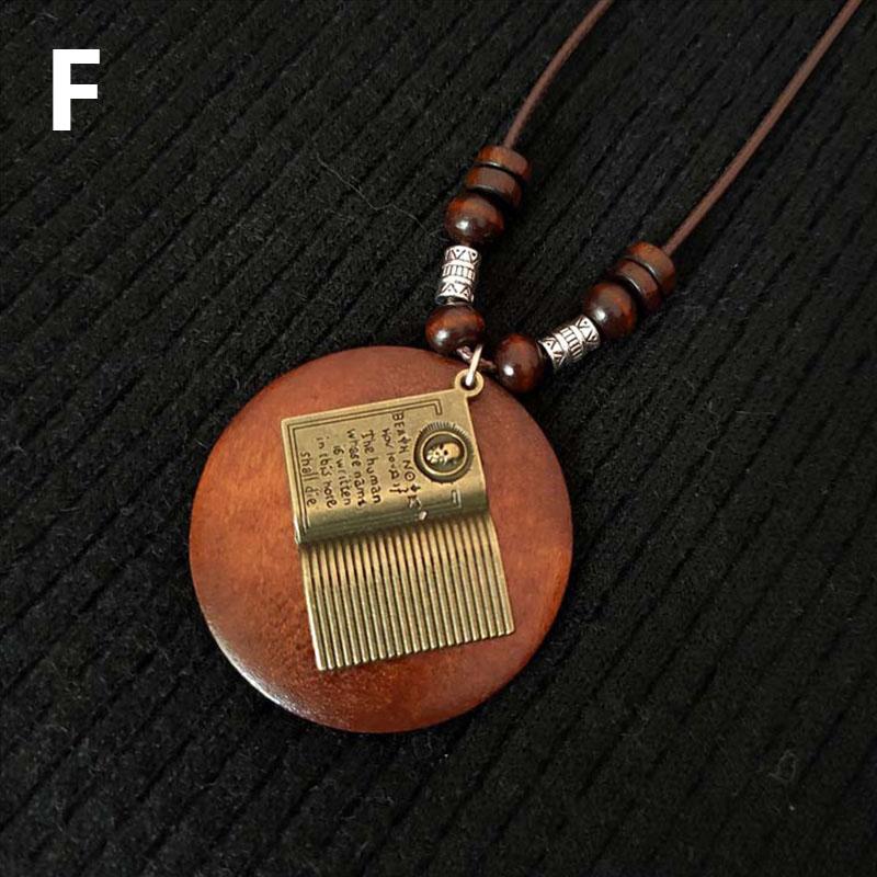 1 шт., длинная цепочка-колье с листьями, подвеска из бисера, деревянное ожерелье, подарок, ювелирные изделия в этническом стиле, винтажные