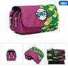 Anime Demon Slayer: Kimetsu No Yaiba Pencil Bag Large Capacity Double Zipper Canvas Pencil Bag Wallet Storage Bag Stationery