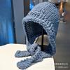 Balaclava knitted hat, winter out cold and warm wool hat, big head circumference, small ear protection hat