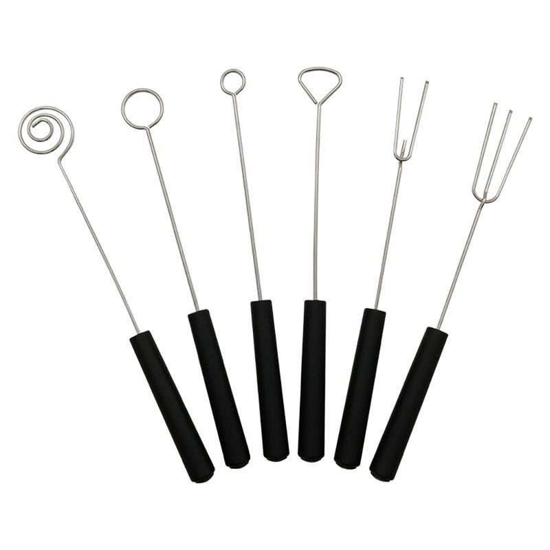 1/6Pcs Chocolate Dipping Tool Diy Candy Caker Fruit Fondue Decorating Fork Kit