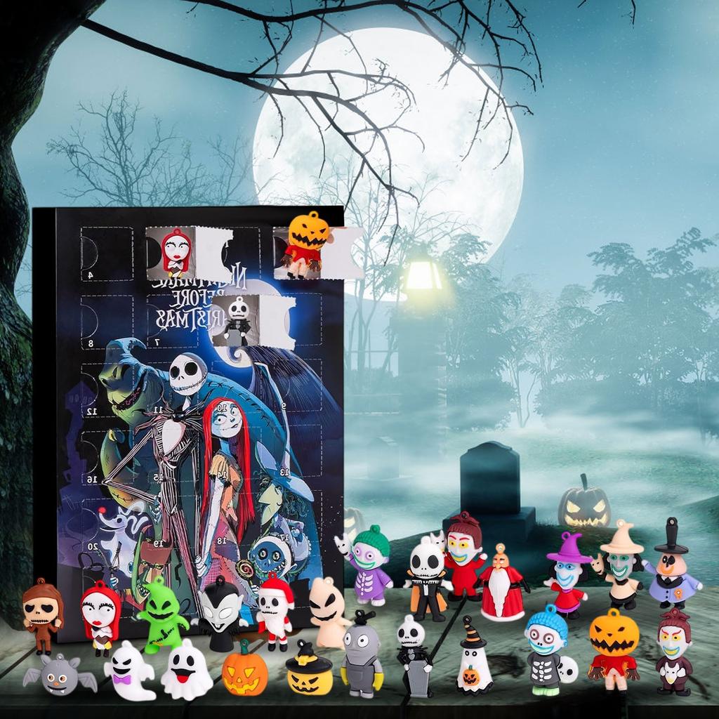 Halloween Doll Advent Calendar Contains 24 Gifts, Halloween Horror Figures Advent Calendar, Halloween Countdown Calendar With Surprise Toys
