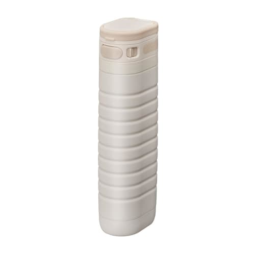 Sutto One-Touch Water Bottle, 380ml, Slim, Double-Layer Vacuum-Covered, Hot/Cold Insulation, with Locking Function, Stainless Steel Bottle, Ivory, by