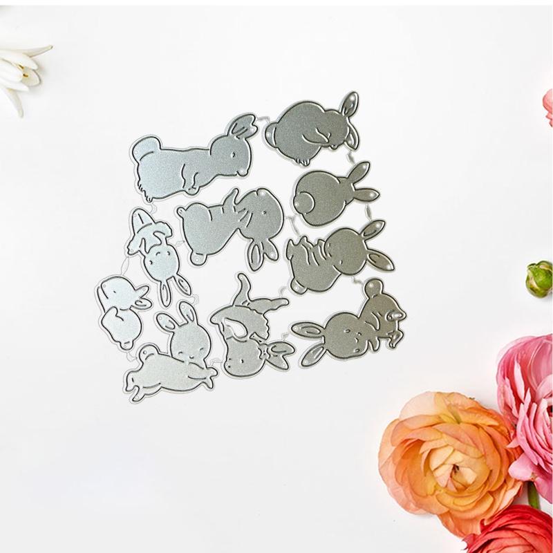Пасхальный металлический кролик, трафарет для резки карт, скрапбукинг, поделки, сделай сам, штампы, пасхальное украшение