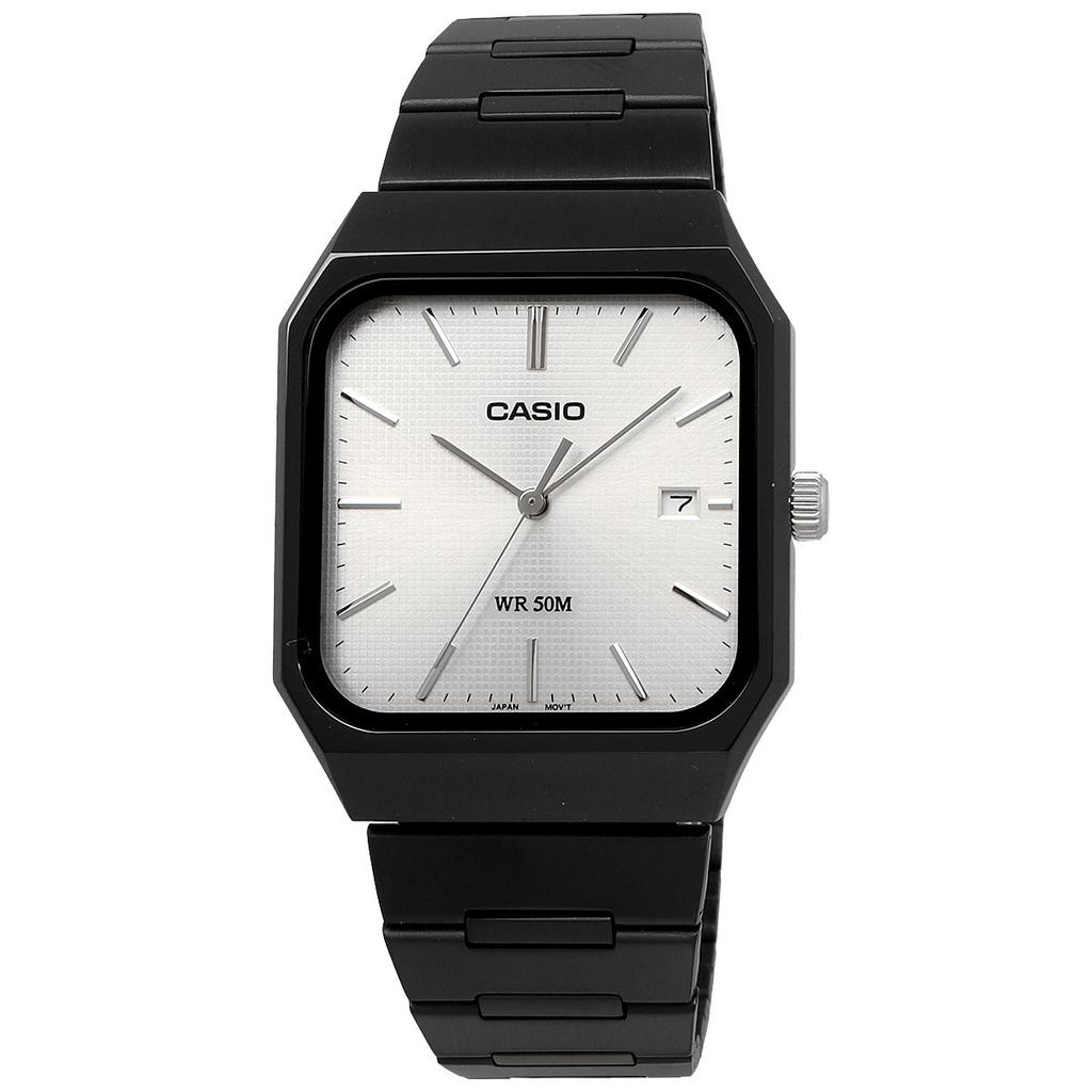 Casio Стандартные аналоговые кварцевые часы с черным IP-покрытием, MTP-B185B-7AV