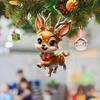 Christmas Elk Ornament Flat Acrylic Hanging Decoration Cartoon Deer Festive Pendant for Christmas Tree Car Interior Rearview Mirror Decor