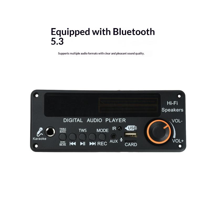 Усилитель 200 Вт Bluetooth 5.3 Плата декодера Mp3 Громкая связь Автомобильный беспроводной Mp3-плеер Микрофон USB TF FM-радио Tws Музыкальный плеер