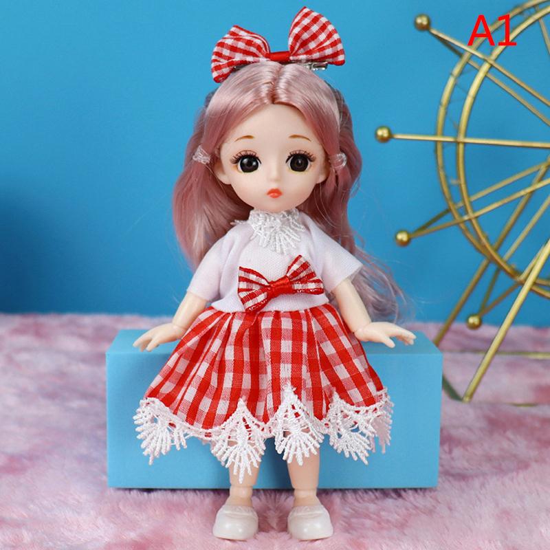 1 шт. Милая кукла-принцесса 17 см с одеждой, 13 шарниров, куклы Ob11 Bjd, игрушка для переодевания для девочек, подарок для DIY