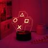 1PC Gaming Experience Cross Button 3D Night Light Touch Colorful LED Light Bedroom Decoration Atmosphere Light