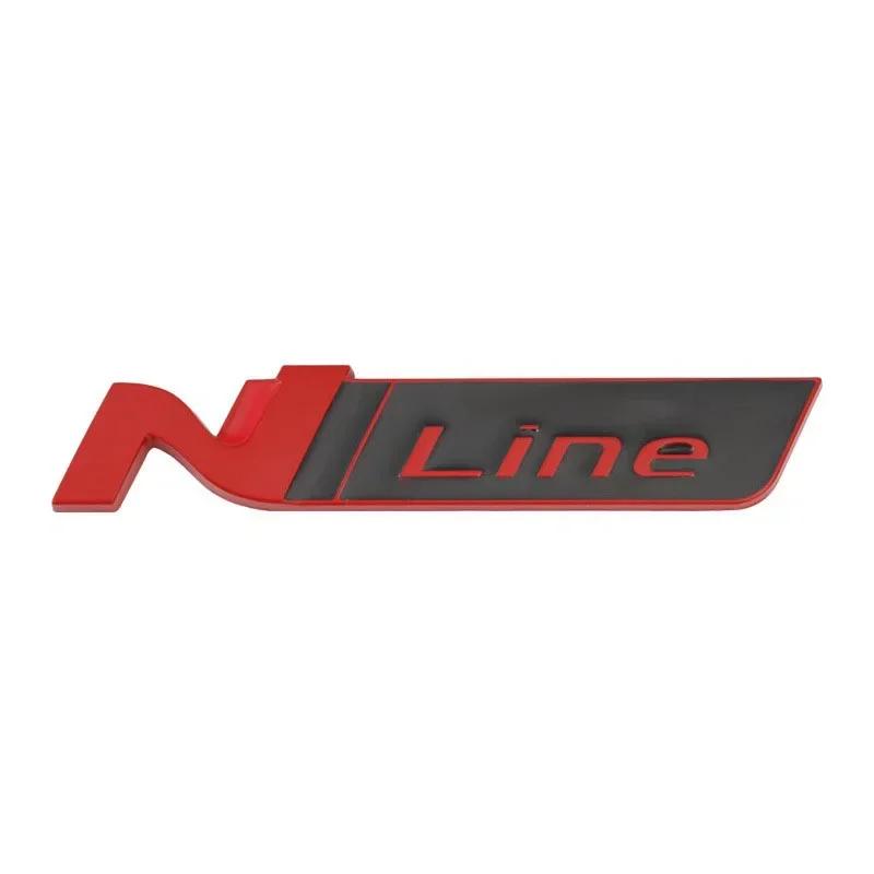 Metal 3D N LINE Logo Car Rear Trunk Emblem Sticker Auto Body Badge Decal for Hyundai Accent Sonata Kicks Reina vq1