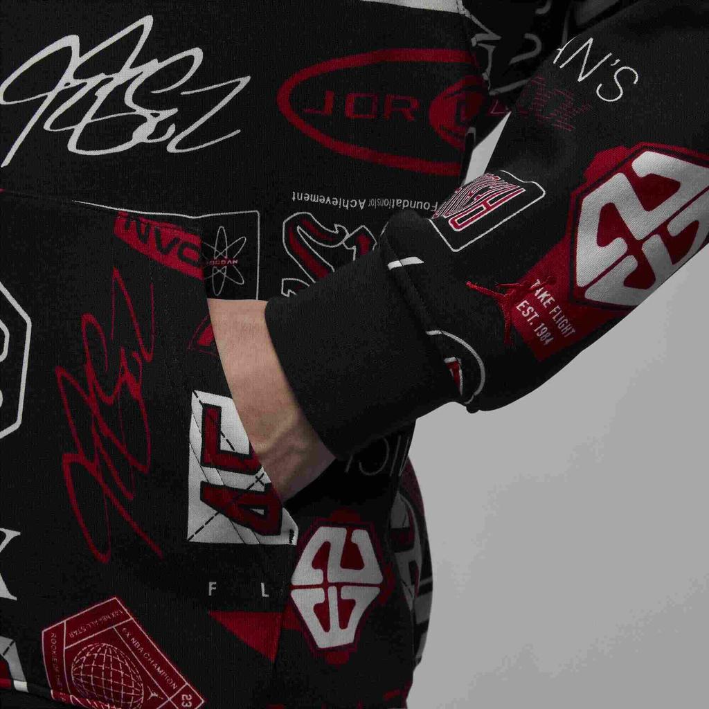 Jordan Толстовка флисовая с принтом Essentials Мужские топы Черный Campus-Red HM7255010