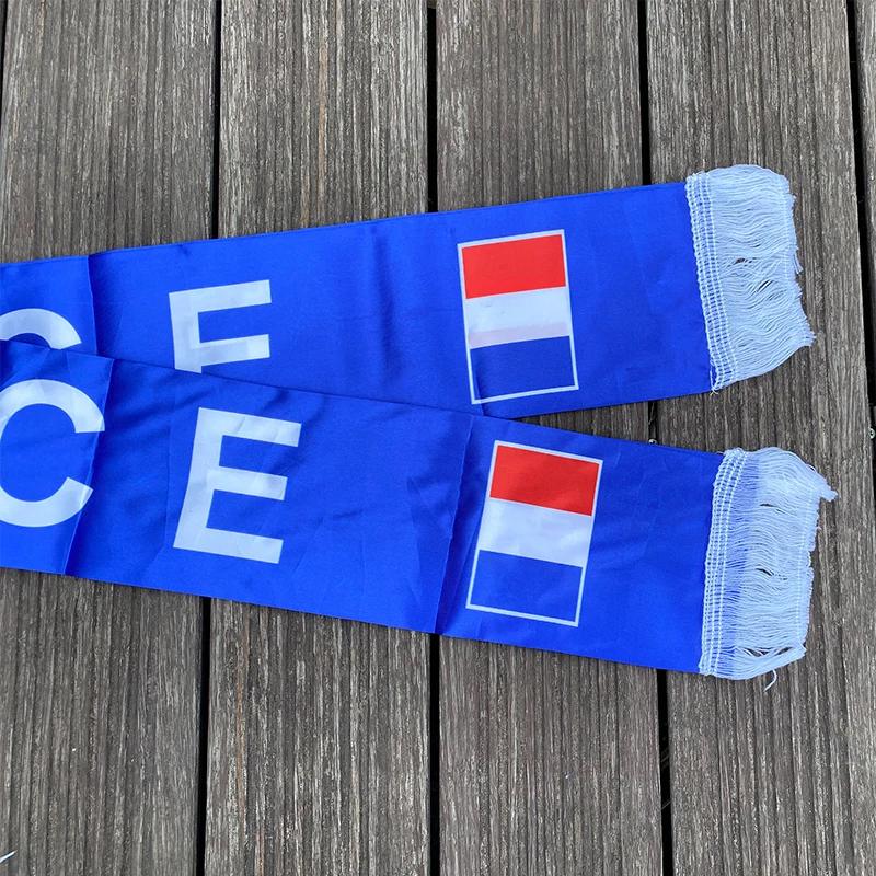 14x130cm National Team Football Fans Scarf France Tassel Flags Scarf Party Commemorative Souvenir