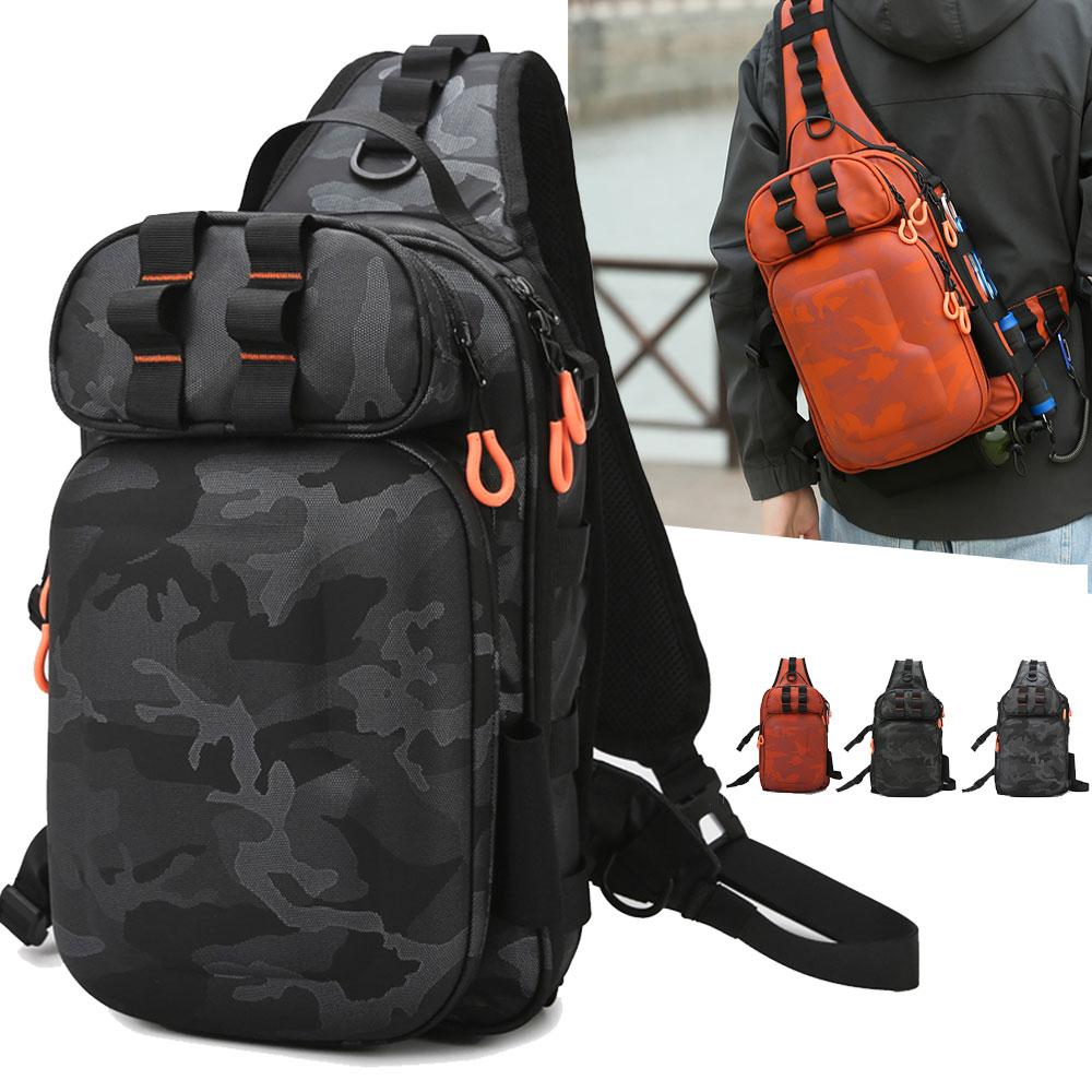 Hard Shell Tactical Backpack Camping Fishing Lure Bag with Rod HolderChest Bag Waist Outdoor Hiking Men Travel Fanny Pack Molle
