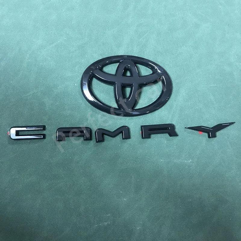 2pcs Hood Badge Trunk Badge OVERLAY Modification Gloss Black Matte Black Suitable for 2024 2025 9th Generation Toyota Camry CWH1