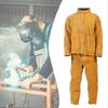 High-neck Male Cowhide Welding Suit - Flame-retardant, Heat-resistant & Splash-proof Clothing