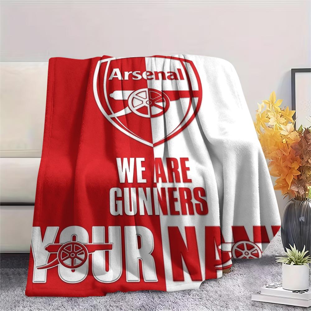 1PC Custom Name Arsenal Patterned Flannel Blanket Suitable For All Seasons for Home Decor Warmth and Comfort Gifts Holiday Present