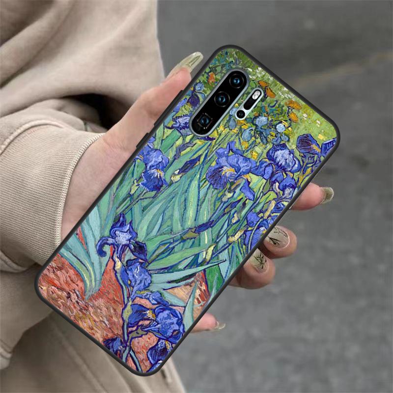 Чехол-картина 'Ирисы' для Huawei Nova 9 SE 10 5T 11i 8i 7i 3i Y61 Y91 Y60 Y70 Y90 P20 P40 Lite P30 Pro
