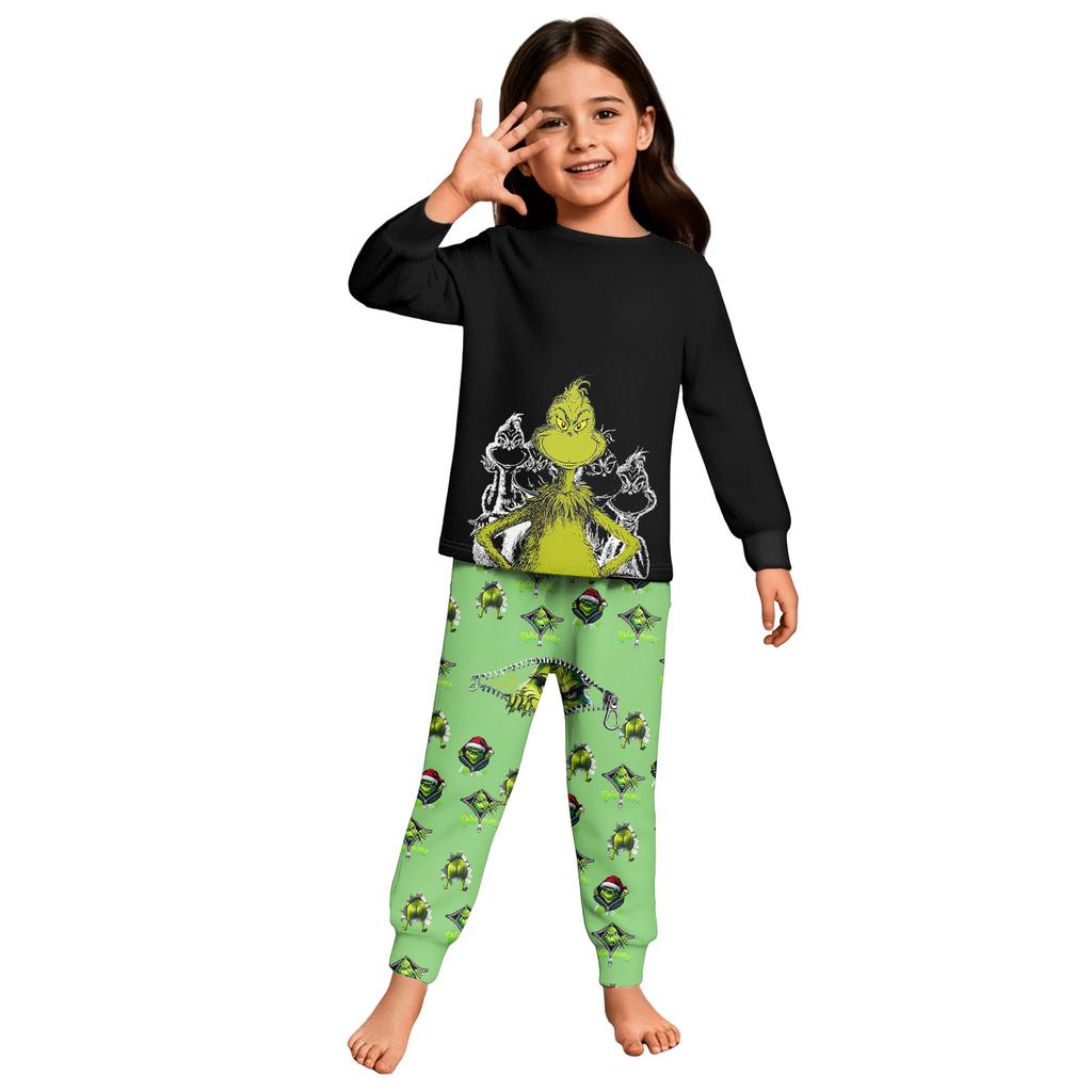Children's  Boys And Girls Thin Two-piece  Long-sleeved Pants Two-piece