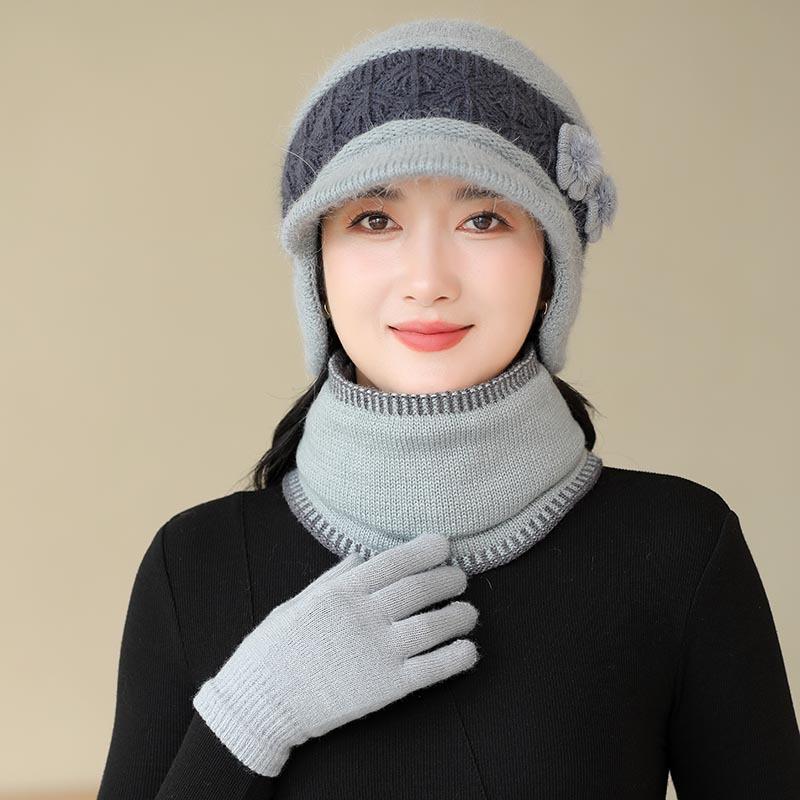 Winter Hat Fleece Thickened Ear Protector Knitted Hat In The Elderly Cold Wool Hat