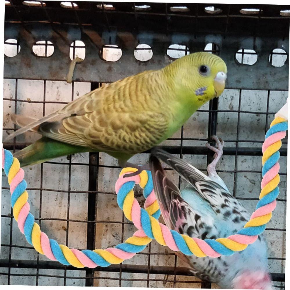 Cockatiel Cage Toy Parrot Climbing Cotton Rope Bird Toy Parrot Hanging Creative Braided Chew Rope