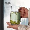 Green Tea Glass Cup with Wooden Handle High Temperature Resistant Transparent Tea Drinking Cup