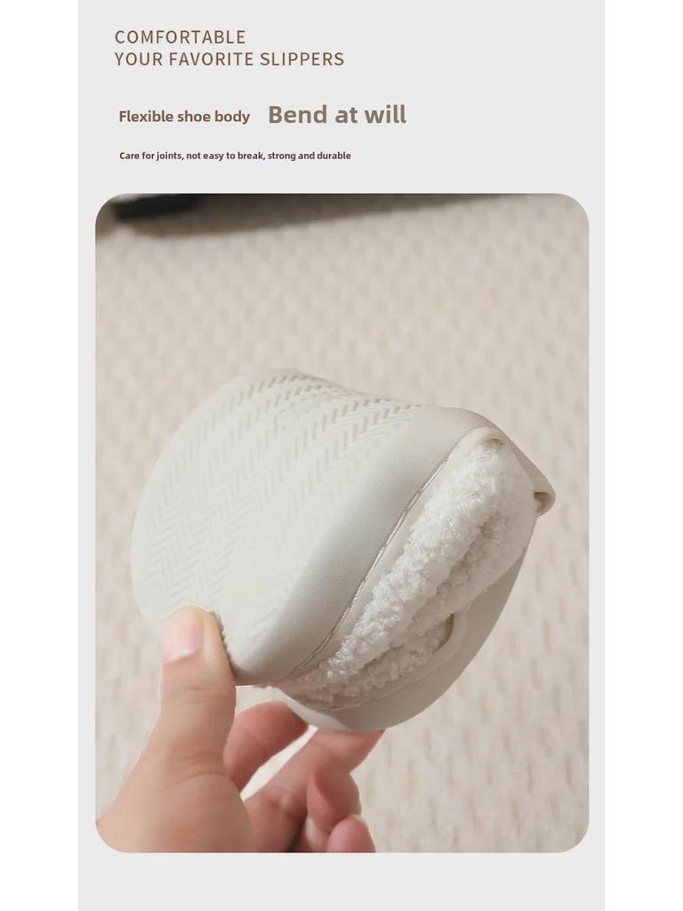 Женские рождественские хлопковые тапочки с лосем - Домашняя теплая зимняя обувь