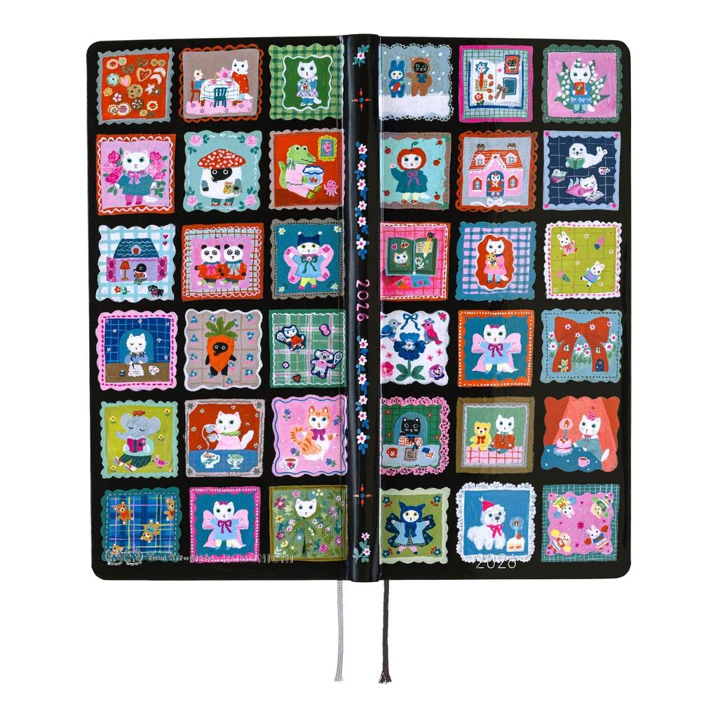 Hobonichi Techo 2026 Weeks Юми Китагиши/Повседневная жизнь Широнеко Начало с января Недельный планер Недельный левый Тонкий вертикальный