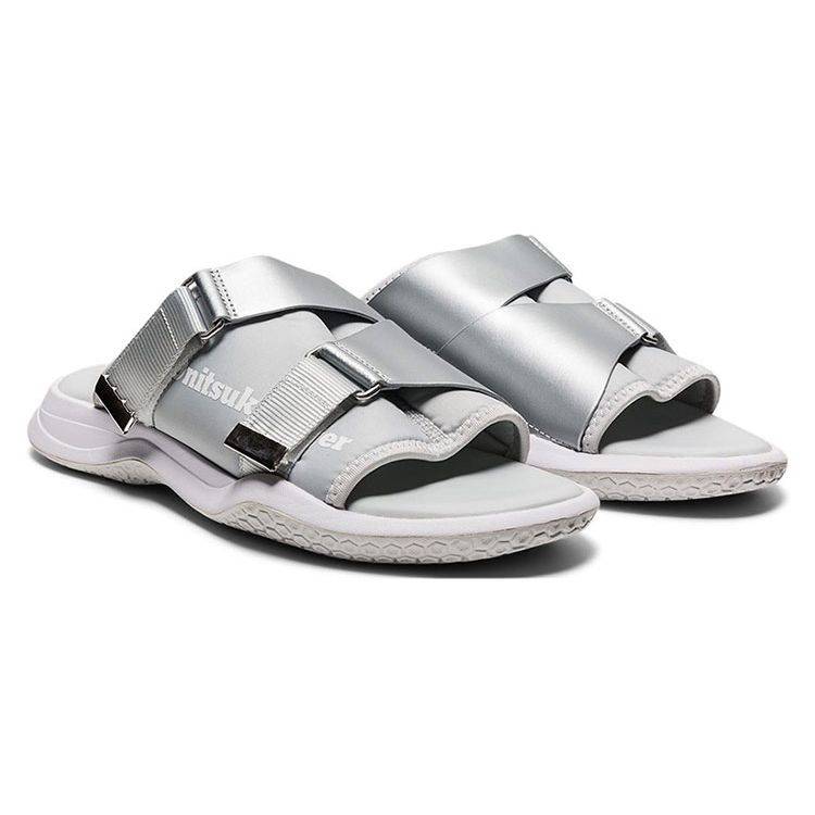 ONITSUKA TIGER Ohbori Slider 2.0 Slip-On Trendy Sports Non-Slip Slide Sandals Unisex Sandals Silver 1183B499-020