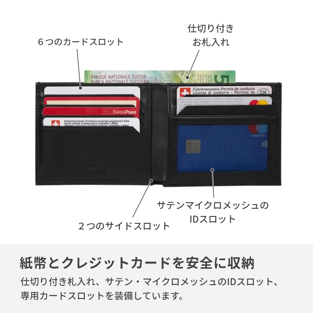 Altius Alox Bifold Wallet Wallet Leather Folding Wallet Bifold Brand Wallet Card Case Black 611570 [Victorinox] Mens
