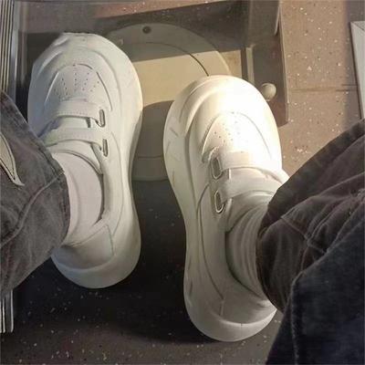 Женские осенние повседневные туфли на скрытой платформе на липучках, кроссовки-маффины