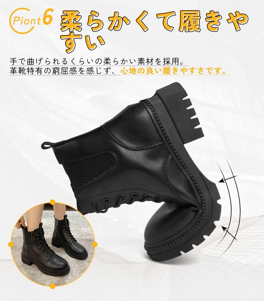 Ziitop Snow Side Fleece Thick Black Women's Boots, Zipper, Lining, Lace-Up, Sole, Waterproof, Non-Slip, High-Top,