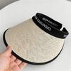 Women's Sun Hat Large Brim Black Lining UV Protection Summer Hollow Top Cycling Beach Sunshade Straw Outdoor New