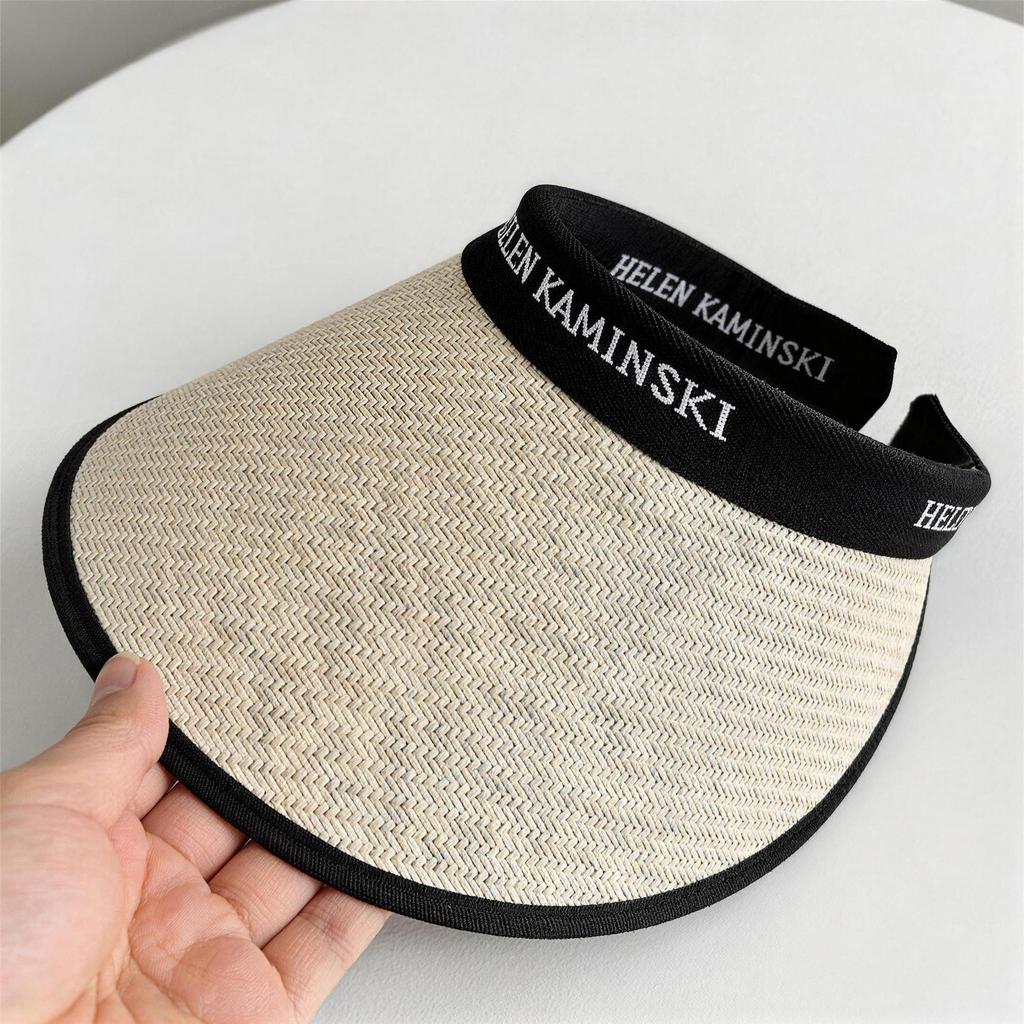 Women's Sun Hat Large Brim Black Lining UV Protection Summer Hollow Top Cycling Beach Sunshade Straw Outdoor New