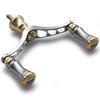 HEIGHTEN 80mm Reel Handle with 15mm Knob for Shimano Daiwa General Spinning Reel Chess Series (Gunmetal & Gold) (665)