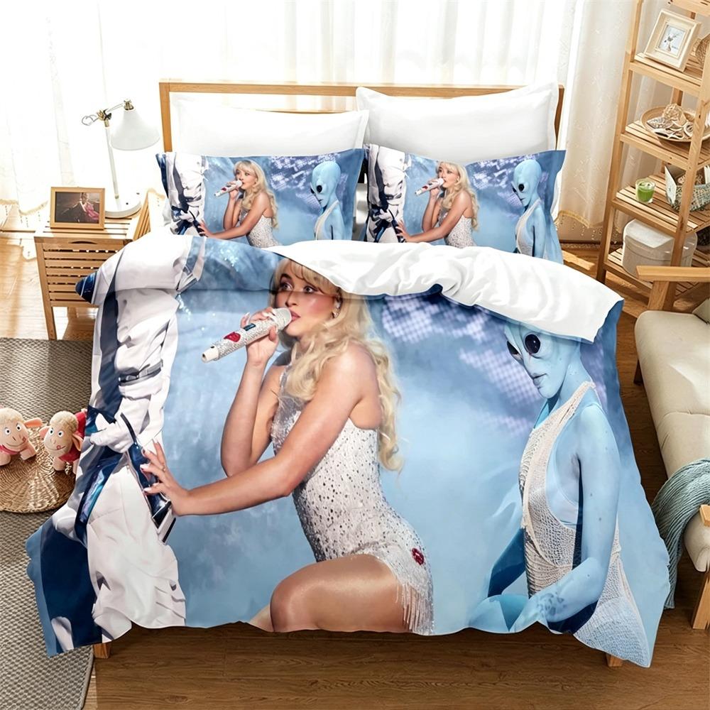 Singer S-Sabrina C-Carpenter Duvet Cover Set Home Style Bedding Soft Laundry Cotton Bed 2/3 Piece Set Student Dormitory Gift