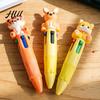 Miniature Colorful Pens Set 2Pcs Ballpoint Pen Mini 4-in-1 Multicolor with Cute 3D Doll Decoration Toppers Decorations Smooth Writing Stress-Free