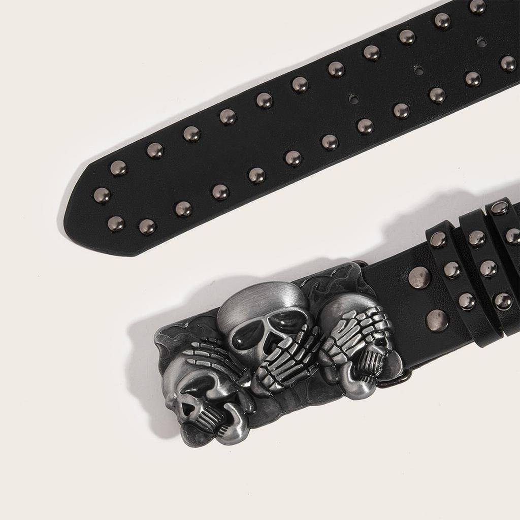 Skull Buckle Waist Chain Buckle Punk Chain Grunge Belt for Women Proms Club Party for Jeans Dresses Studded