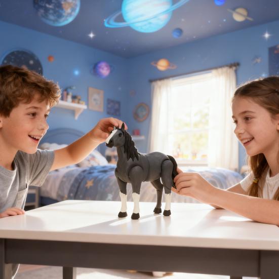 3D-печатная фигурка лошади с подвижными суставами, фигурка лошади, антистрессовая игрушка-непоседа, модель животного, статуэтка, настольное украшение, орнамент