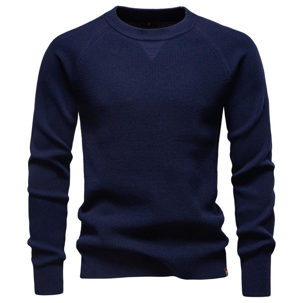 Men's Pullover Sweater Jumper Knit Crewneck Plain Neck Vintage