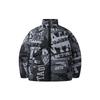 Contrast Letter Logo Full Print Sporty Warm Stand Collar Down Jacket Men Outerwear Black 152148904-3