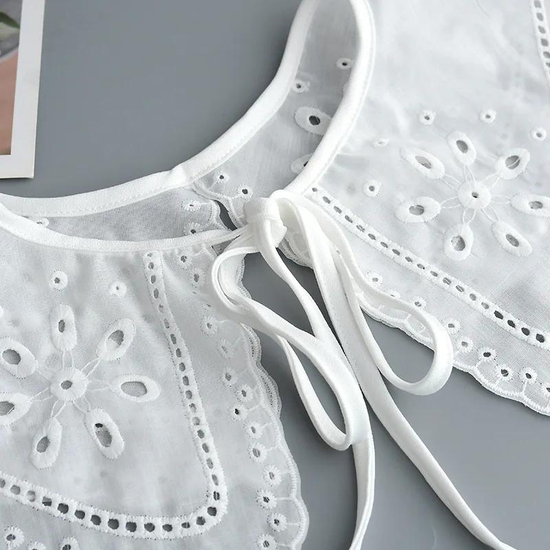 New Summer Lace Fake Collars for Women Shirt Blouse Detachable Collar Woman White Lace Neck Shoulder Wraps False Collar