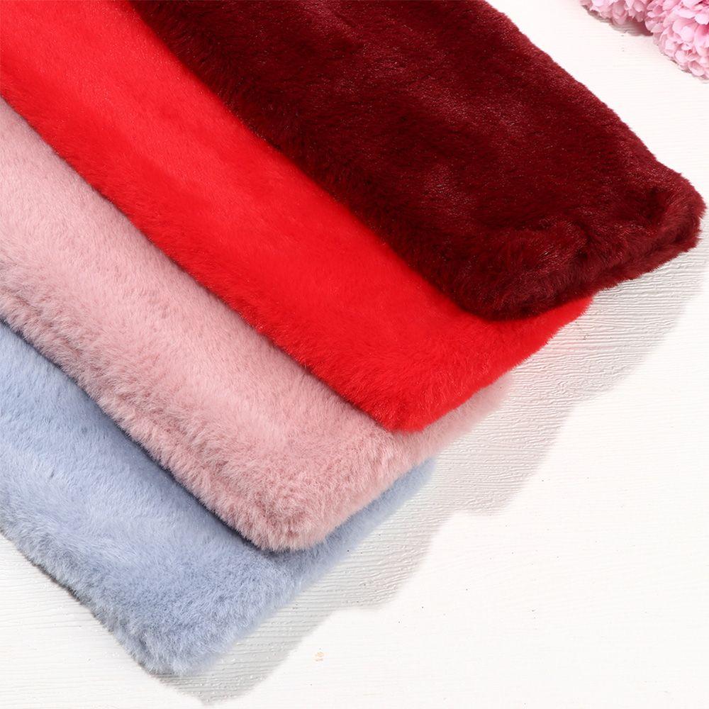 Elegant Winter Warm Faux Rabbit Fur Plush Neckerchief Wrap Neck Warmer Solid Color Cross Scarf