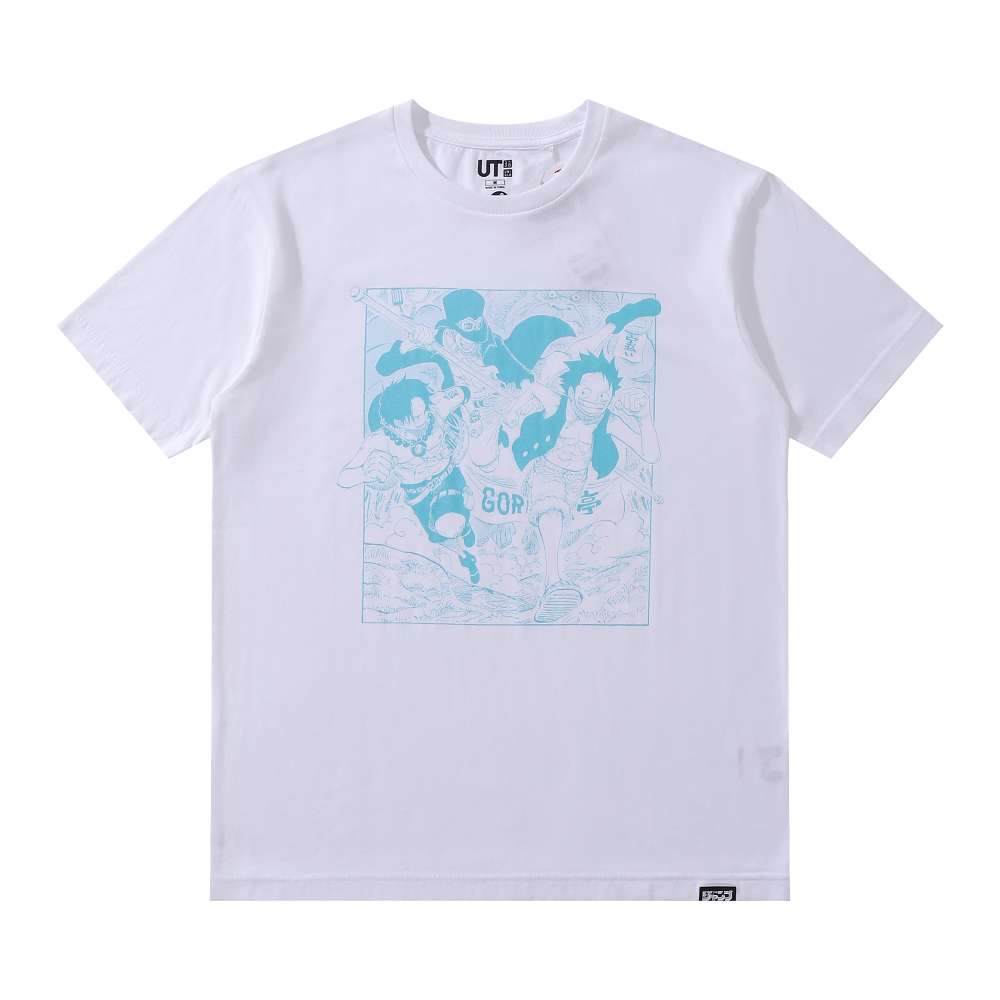 Uniqlo Футболка с коротким рукавом One Piece Луффи Эйс Сабо Унисекс Топы 314-410899