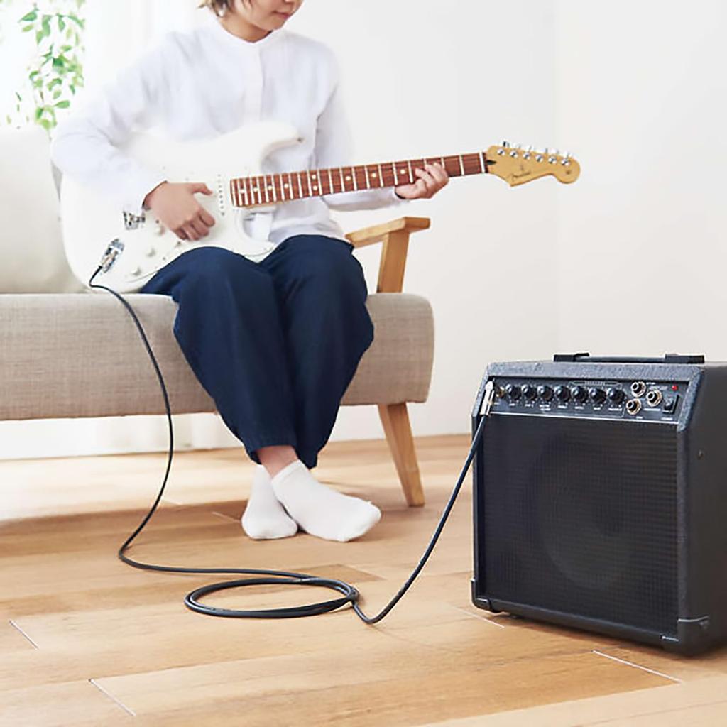 Shielded Guitar Cable for Bass Amplifiers, Noise Reduction, Soft and Tangle-Resistant, 3m S-L Plug